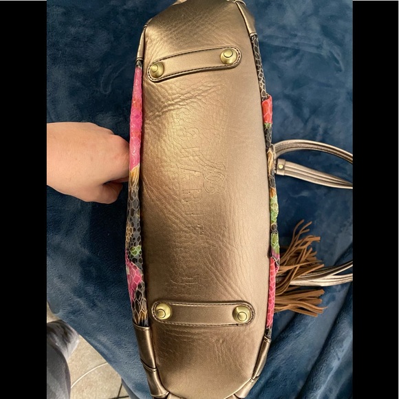 Sharif Gorgeous Large Bronze Metallic Colorful Pattern Bronze Chain Purse - Picture 11 of 15